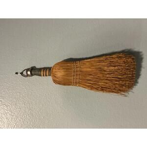 Vintage Handmade Small Straw Broom with Wooden Handle